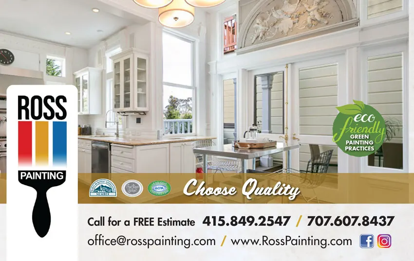 Ross Painting - January Promotion - An image of a house, logo and texts.